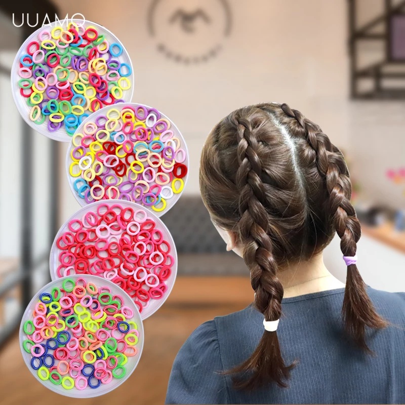 Set 50/100 Dây Buộc Tóc Co Giãn Đáng Yêu Cho Bé Gái