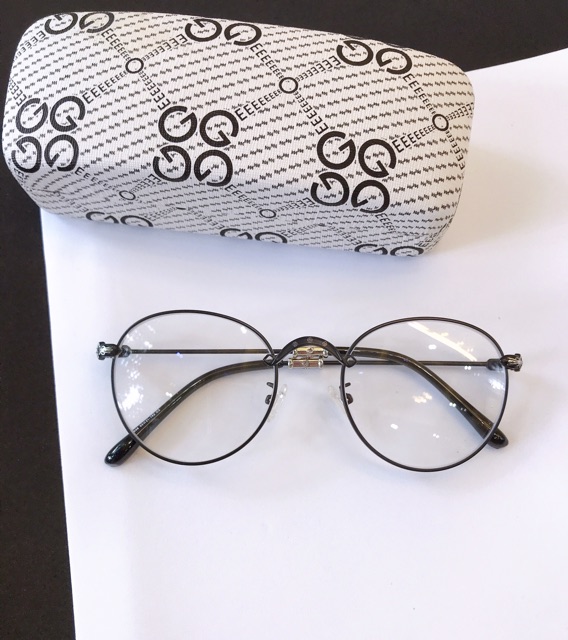 Kính gọng CHROME Vintage Kim loại Mắt Tròn