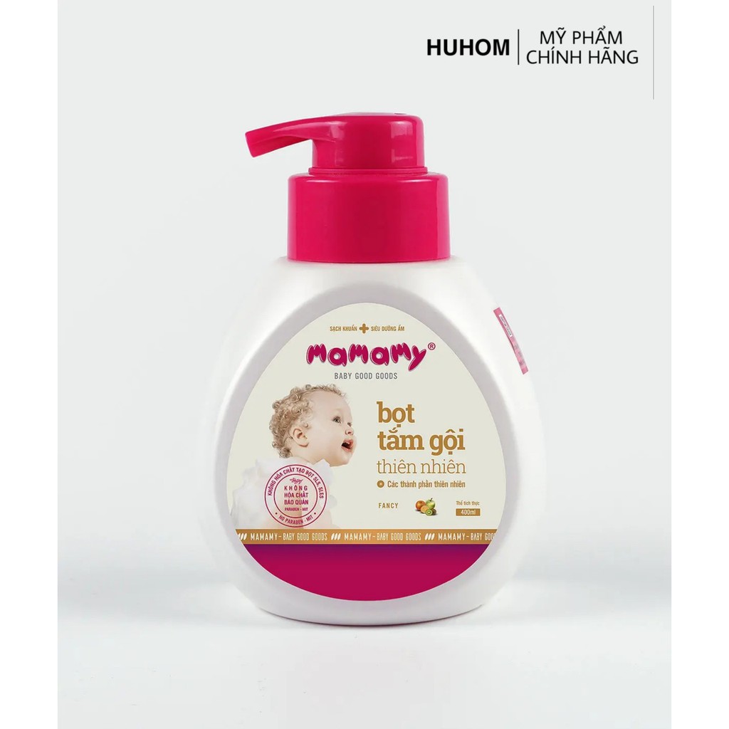 Bọt tắm gội thiên nhiên Mamamy Rasberry 400ml - FLASH SALE 99K