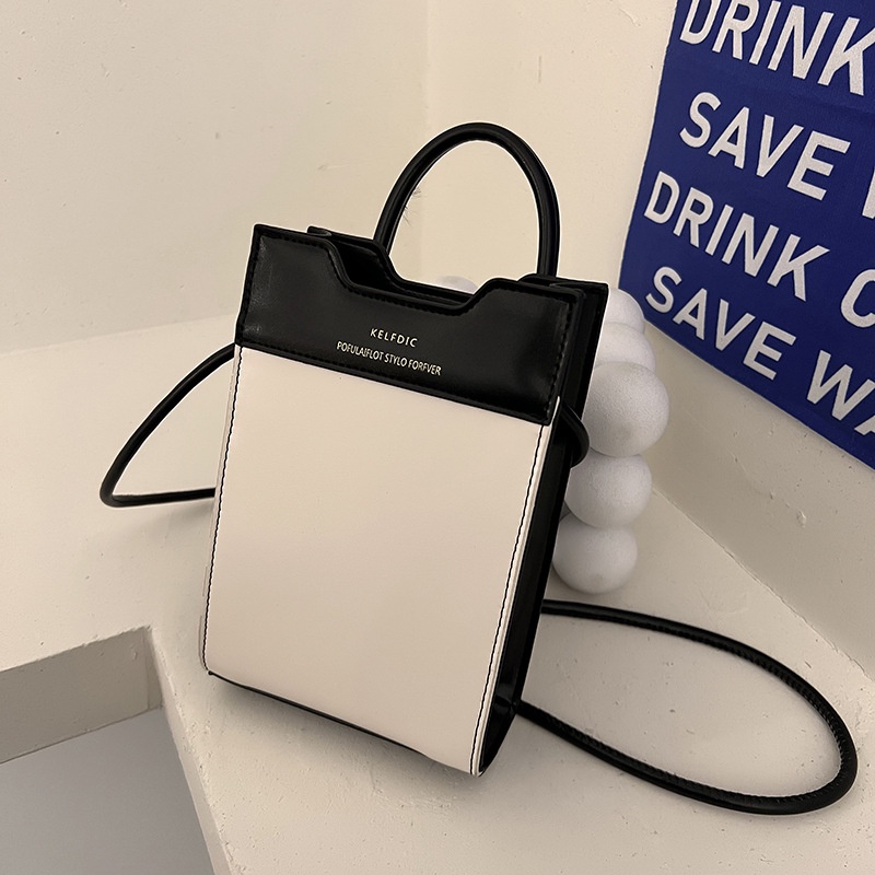 Túi Đeo Vai Hình Vuông Cỡ Nhỏ Màu Sắc Tương Phản Thời Trang Cho Nữ