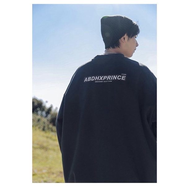 Áo sweater nam nữ unisex nỉ bông in chữ ABDH form rộng hoodie không cổ basic phong cách Hàn Quốc YiiL SW02