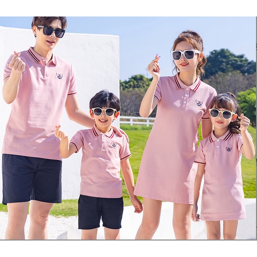 Áo polo Ngắn Tay In Chữ Thời Trang Dành Cho Cả Gia Đình