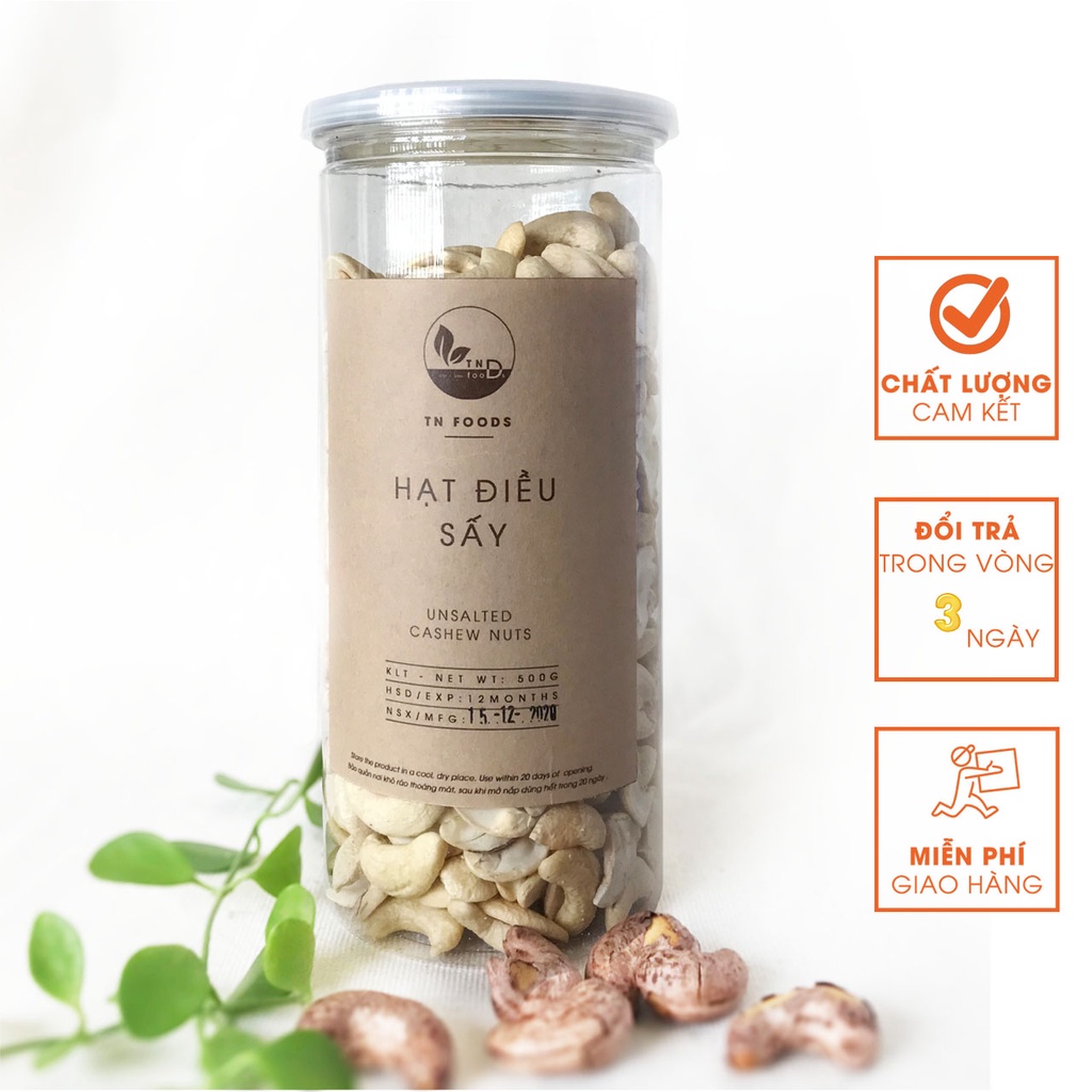 Hạt Điều Bể Sấy Nguyên Vị Không Muối Thích Hợp Nấu Sữa, Làm Bánh, Làm Granola 250g/500g