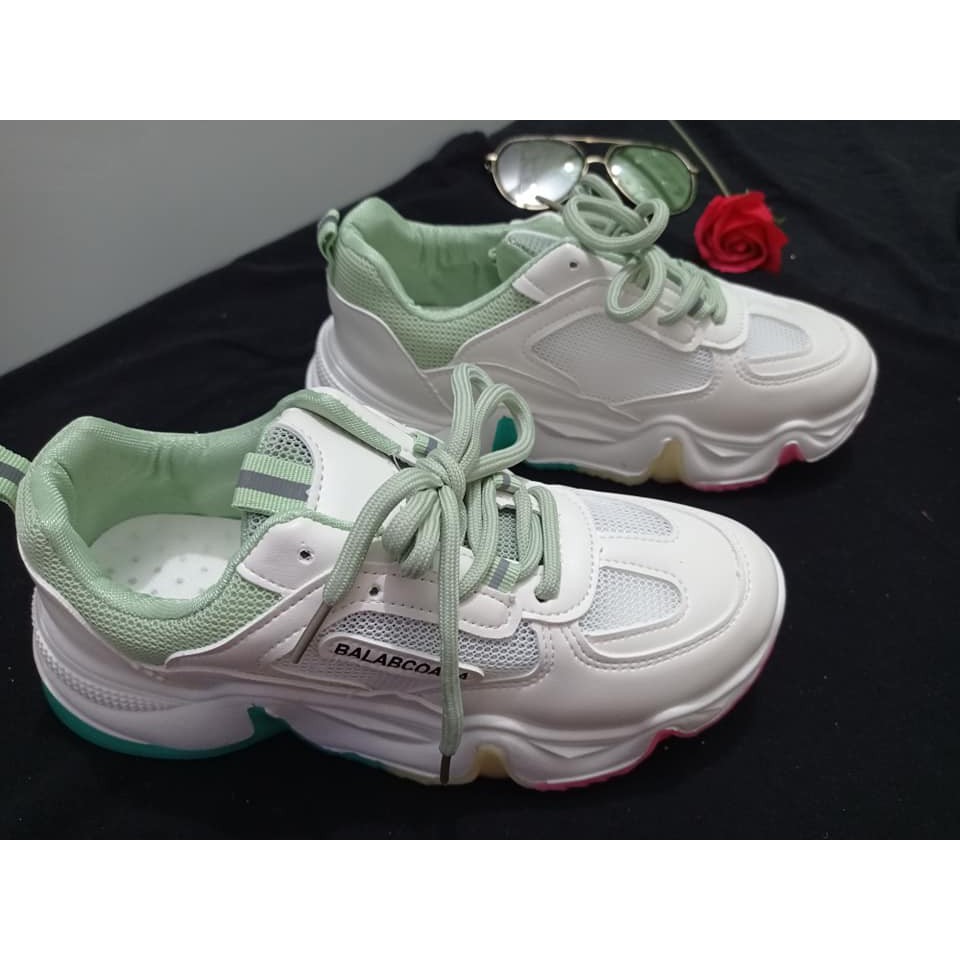 (ảnh thật) giày sneaker nữ thể thao độn đế, phối đế 3 màu cá tính