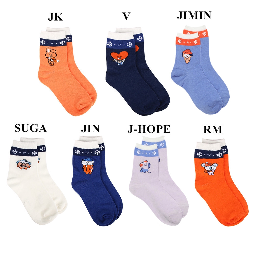 Vớ Cotton In Hình Hoạt Hình Bts Bt21