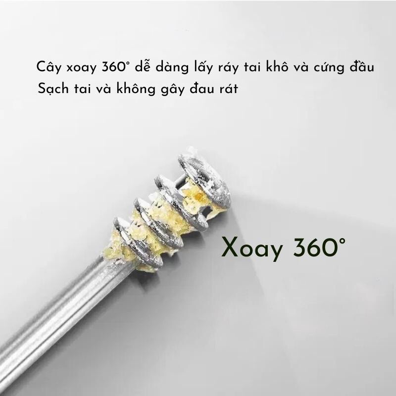 Bộ Dụng Cụ Ngoáy Tai Lấy Ráy Tai 6 Món Bằng Thép Không Gỉ Cao Cấp