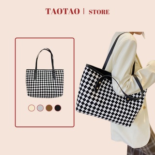 túi xách công sở vừa a4 caro túi tote vintage thời trang túi đeo vai nữ