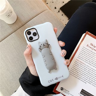 Ốp Điện Thoại Mềm Hình Mèo Ba Chiều Cho IPhone 11 Pro Xs Max XR I8 I7 6s Plus
