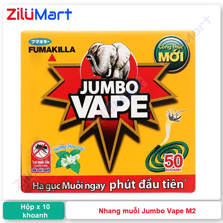 Hộp 10 khoanh nhang muỗi Jumbo hương hoa lài