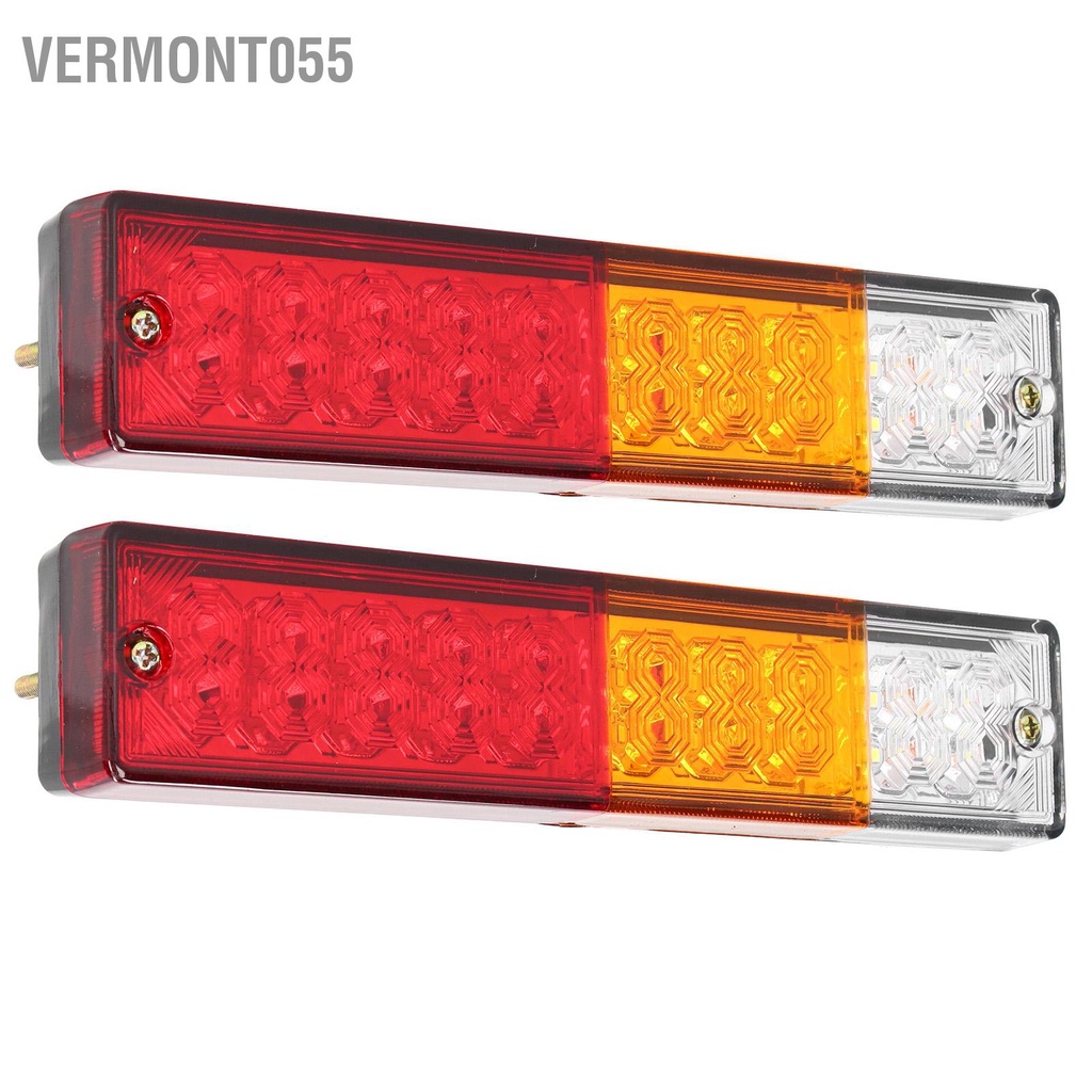 Vermont055 Ghép nối 12V 20LEDs Đèn hậu xe moóc hình chữ nhật đánh dấu phía sau không thấm nước cho RV Truck Camper