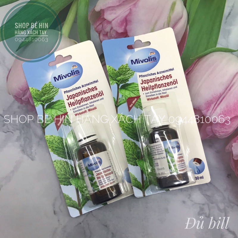 (Bill Đức)Tinh dầu bạc hà Mivolis 30ml với nhiều công dụng giúp chăm sóc và bảo vệ cơ thể-Hàng Đức nhập khẩu air