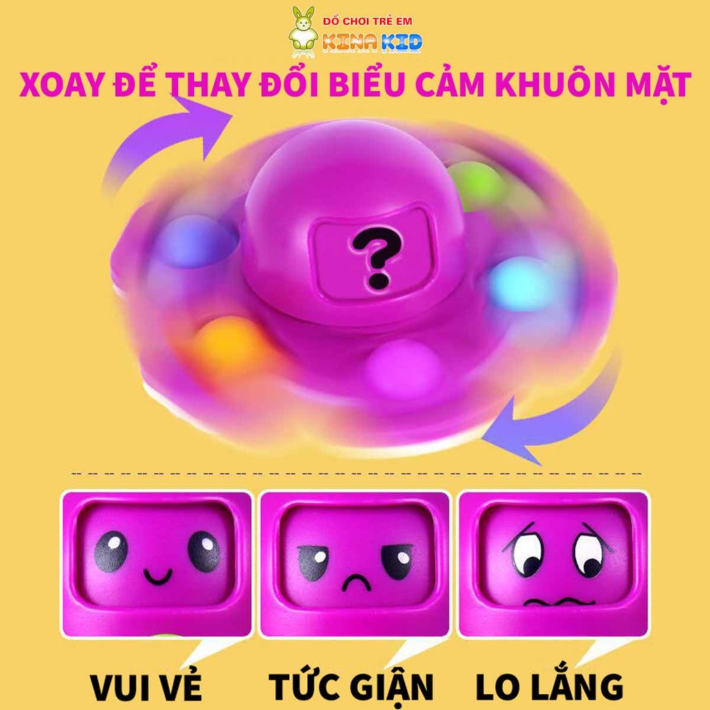 [Mã LIFE0503TOYS giảm 10% đơn 0Đ] Đồ Chơi Fidget Spinner Pop It, Con Quay Bạch Tuột Cảm Xúc, Giúp Giảm Căng Thẳng Cho Bé