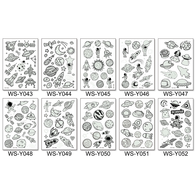 Hình Xăm Dán Phát Quang Chống Nước Hình Tên Lửa Vũ Trụ Độc Đáo