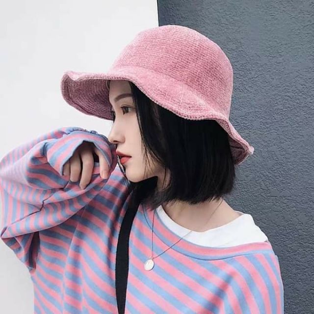 Nón bucket nhung mềm mẫu mới 2020