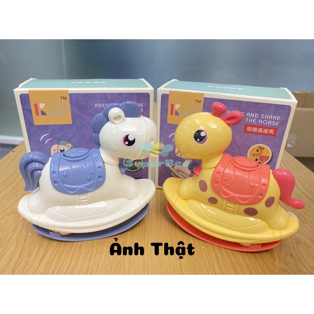 (HOT) Xe Đồ Chơi Ngựa Bập Bênh🌟 Superbee Mini Đa Năng🌸 Ngậm Nướu An Toàn Cho Bé Không Chứa BPA, Lục Lạc Trẻ Em