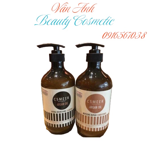 BỘ DẦU GỘI XẢ PHỤC HỒI HƯ TỔN CSMEER - Argan Oil Hydra Nourishing 500mlX2