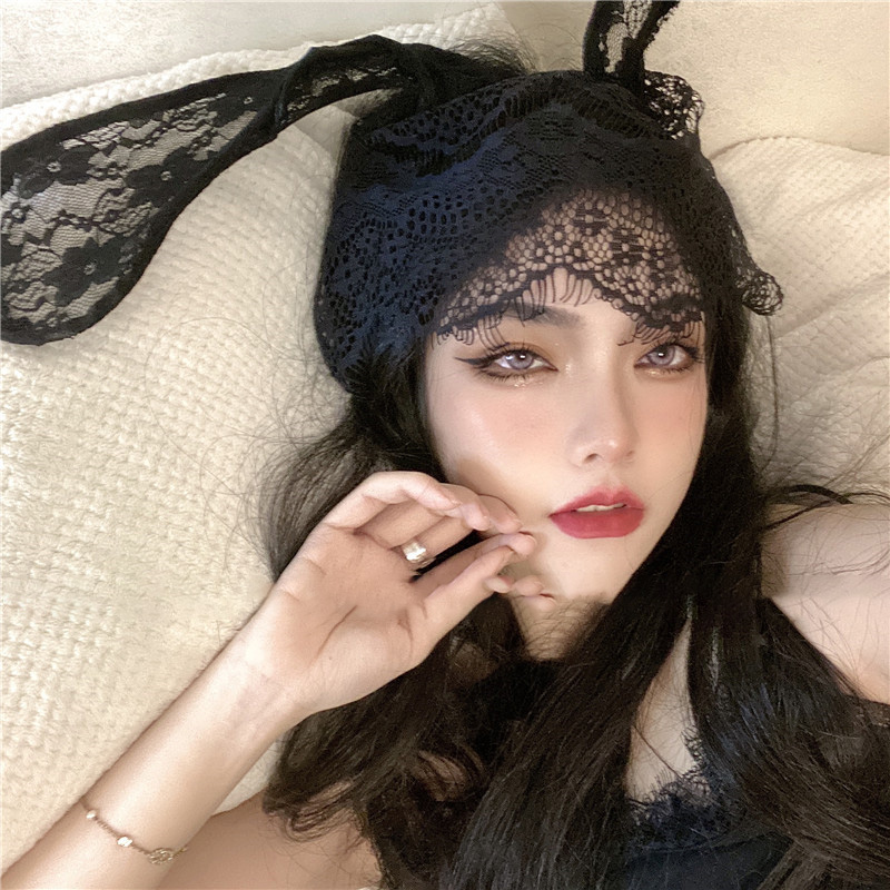 Cài Tóc Tai Mèo Phối Ren Quyến Rũ Dành Cho Nữ