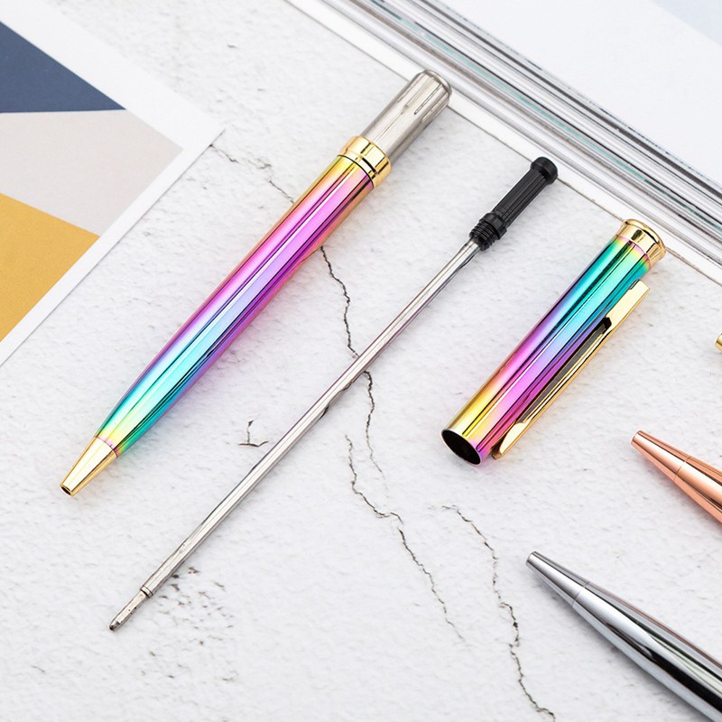 Bút Bi Xoay Bằng Thép Không Gỉ 1.0mm Màu Vàng Kim