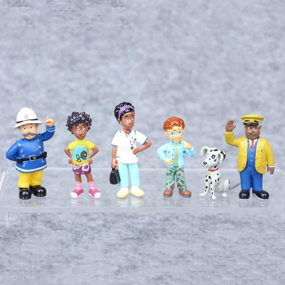 REBUY1 Mô Hình Chú Chó Cứu Hỏa Đồ Chơi Bằng PVC