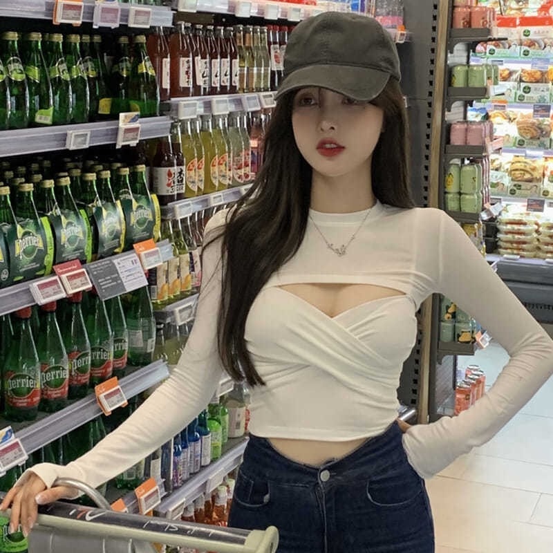 Áo Thun Nữ Dài Tay Cổ Tròn Thời Trang