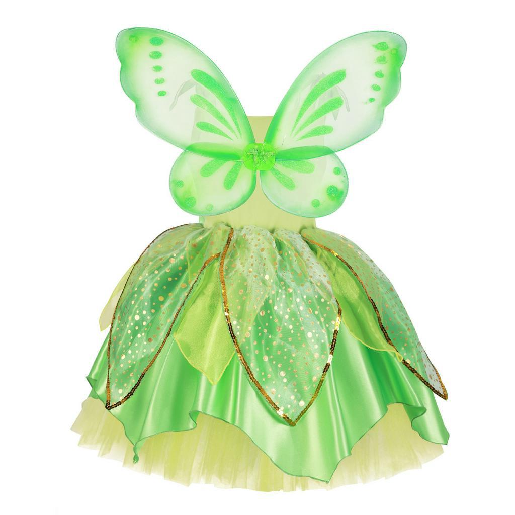 Đầm Công Chúa Tinker Bell Màu Xanh Lá Cây Dành Cho Bé Gái