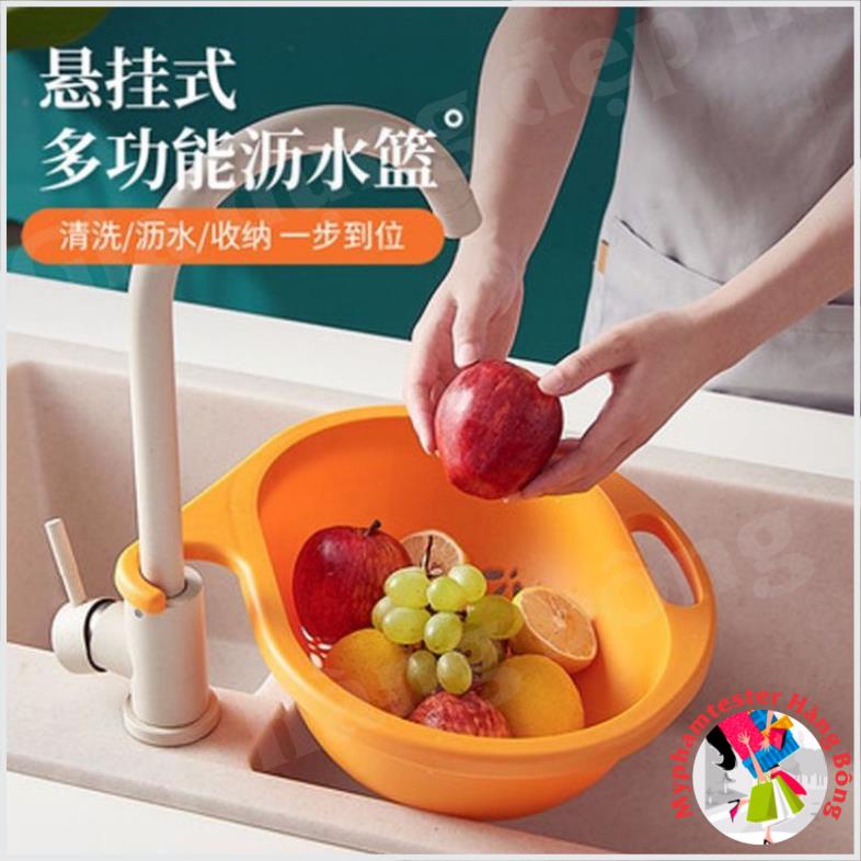 Rổ nhựa đựng đồ dùng nhà bếp ( có móc treo tiện ích )