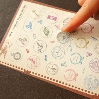 Sticker vintage trang trí – set 6 tờ dán sổ tay, thiệp, bullet journal