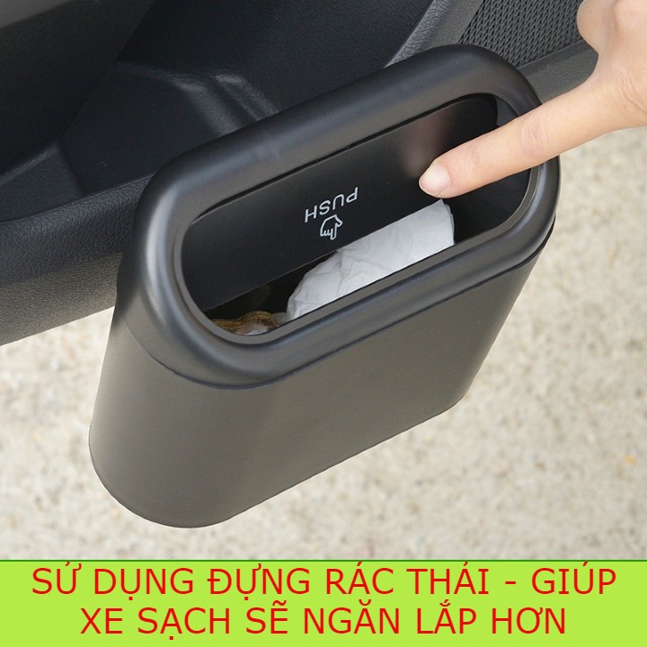 Thùng đựng rác mini ô tô gắn cửa xe, sau ghế xe hơi tiện dụng