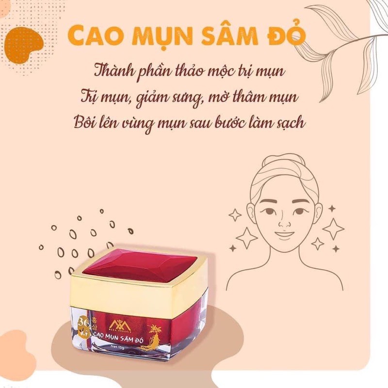 Kem Cao mụn sâm đỏ kèm túi giấy