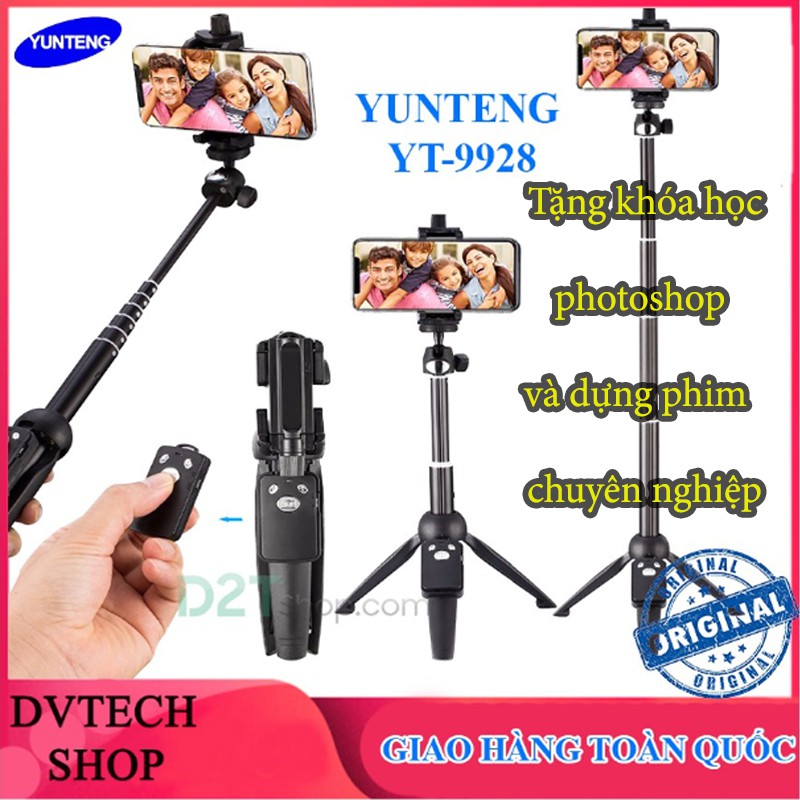 Yunteng YT-9928 | PHIÊN BẢN MỚI 2021 | Gậy chụp hình đa năng kiêm tripod 3 trong 1  cho điện thoại, action camera