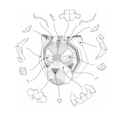 Mặt nạ hổ - Mô hình giấy DIY