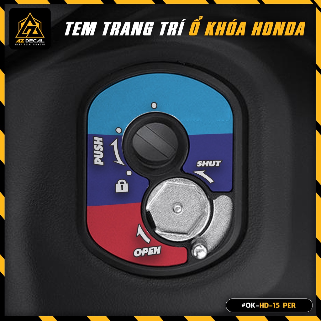 Decal Dán Ổ Khóa Cơ Xe Honda Mẫu Cờ Các Nước | OK-HD-15 | Tem Trang Trí Ổ Khóa Xe Honda Vision, Lead, Winner, Air Blade