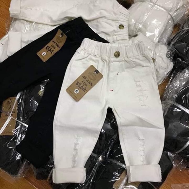[NHẬP KIDTET hoàn 15% xu đơn 150k] Quần jeans mềm cho bé trai bé gái