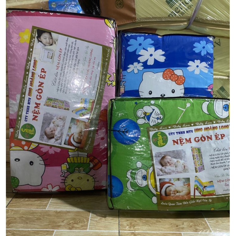 Nệm gòn gấp 3 cho bé 70cm x 1m2 dày 3cm