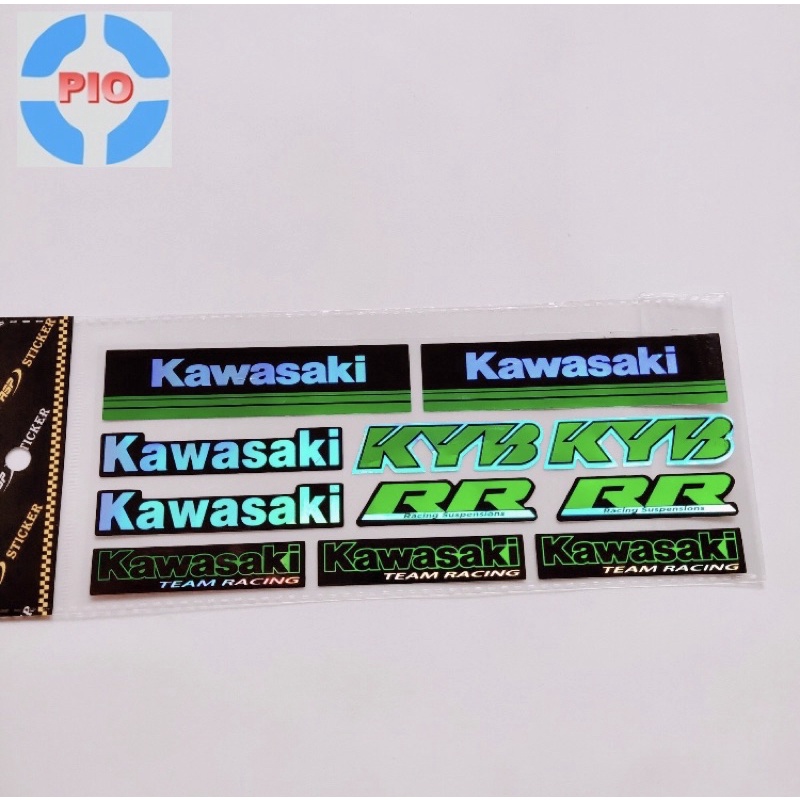 Bộ Tem Phản Quang Cao Cấp KAWASAKI Trang Trí Xe Máy, Điện thoại, Laptop Chống Thấm Nước, Chống Bay Màu