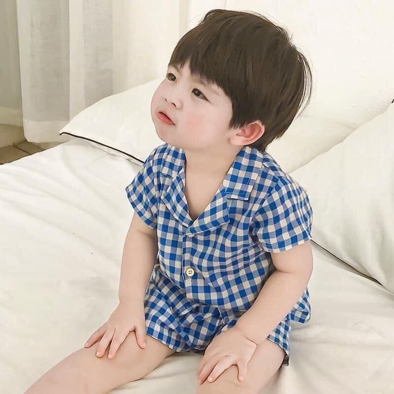 Bộ Bé Trai, Bộ Kẻ Thô Karo Cho Bé Trai
