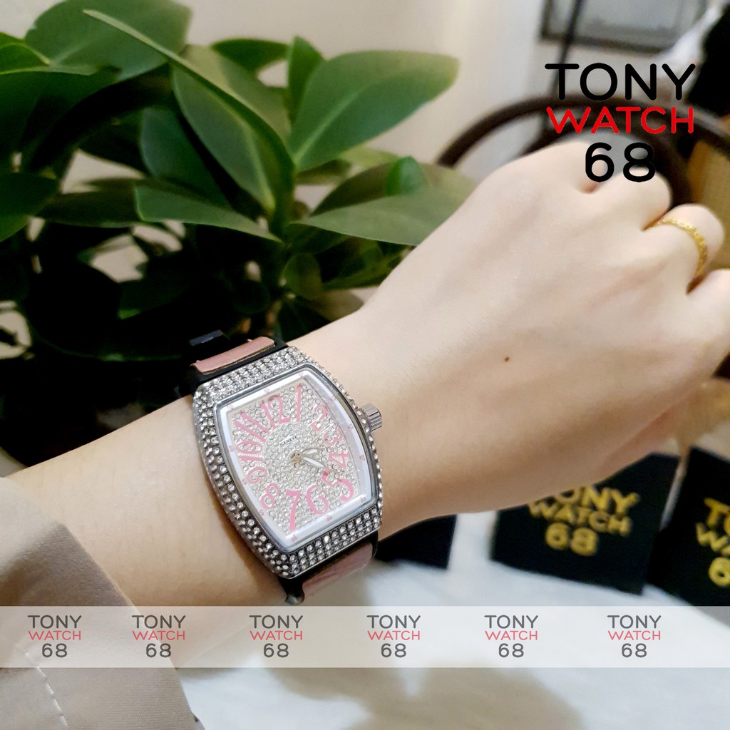 Đồng hồ nữ FM mặt bầu dục đính đá dây cao su bọc da sang chảnh chống nước Winsley | BigBuy360 - bigbuy360.vn