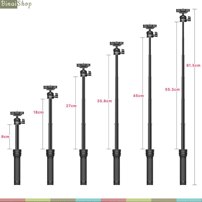 Ulanzi MT-34 - Tripod Kiêm Gậy Chụp Hình Đa Năng Dành Cho Smartphone, DSLR, Gopro