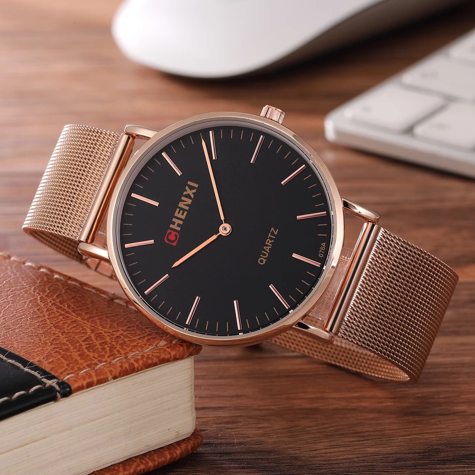 Đồng Hồ Đeo Tay Chexi Chống Thấm Nước Siêu Mỏng Bằng Thép Không Gỉ Dành Cho Nam