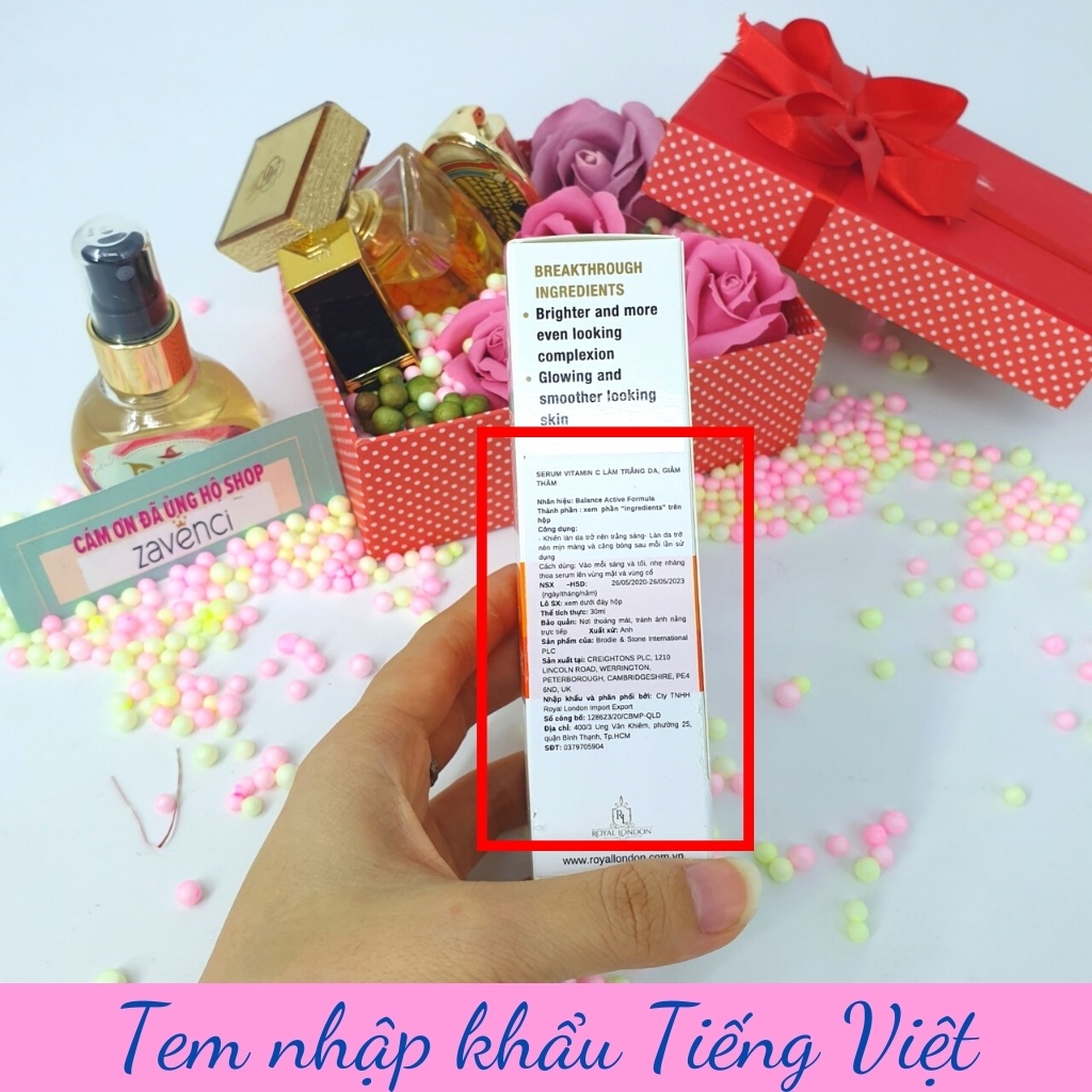 Serum Balance Active Formula vitamin C tinh chất dưỡng trắng da mờ thâm 30ml - ZAVENCI Official