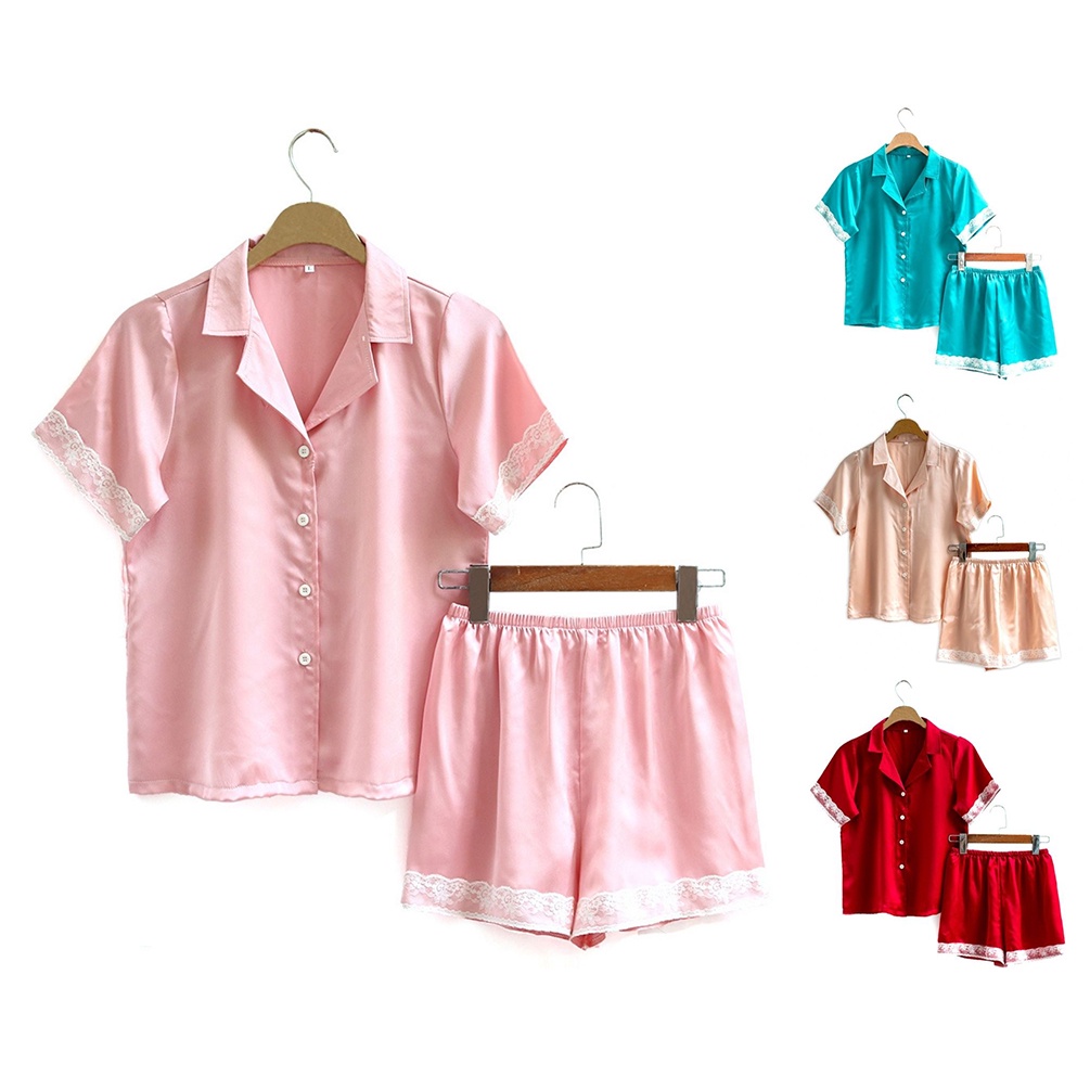 Đồ ngủ pijama cộc tay lụa satin mềm mát cao cấp size 40-60kg
