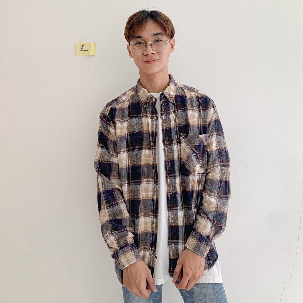 GIẢM SỐC ÁO KHOÁC SƠ MI FLANNEL 69K ÁO [ SIZE L ] CARO CHỐNG NẮNG DÀI TAY HÀNG 2HAND TUYỂN CHỌN | BigBuy360 - bigbuy360.vn