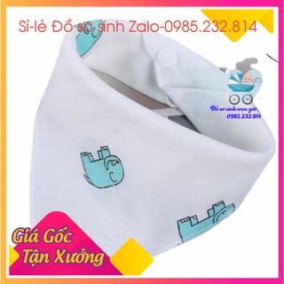 Yếm xô có khuy bấm in hình-Yếm sơ sinh in hình-yếm tam giác Xô hoa hàng Việt Nam xuất Nhật loại đẹp cho bé