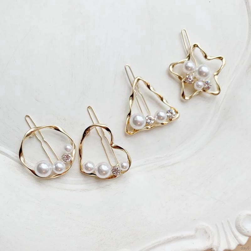 Day6 Women Korean Fashion Accessories Hollow Out Pearl Hairgrip