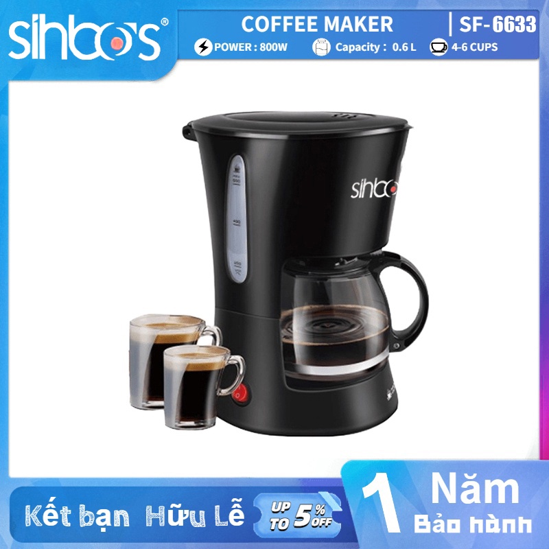 Máy Pha Ép Cà Phê Mini Tự Động Sonifer SF-6633, Máy Ép Pha Chế Cafe Espresso Cao Cấp