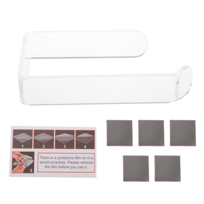 1 Giá Đỡ Cuộn Giấy Vệ Sinh Bằng Acrylic Tự Dính Tiện Dụng