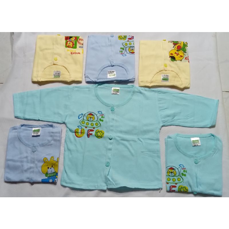 Áo nút giữa tay dài màu sơ sinh Bossini 100% cotton