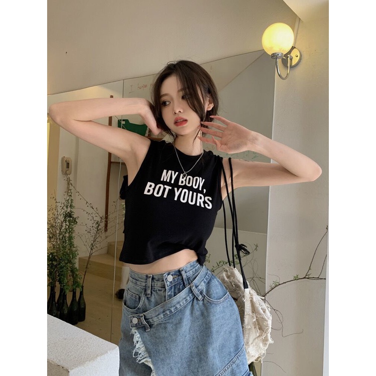 Áo Hai Dây Dáng Ngắn Phong Cách Mỹ Thời Trang Mùa Hè Quyến Rũ Cho Nữ