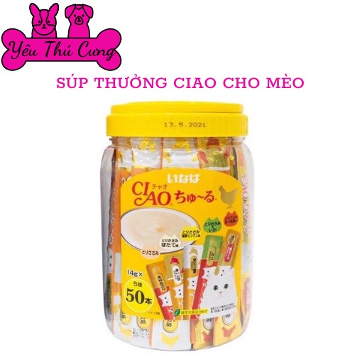 Súp thưởng dinh dưỡng cho mèo mọi lứa tuổi Ciao hộp 50 thanh - YÊU THÚ CƯNG