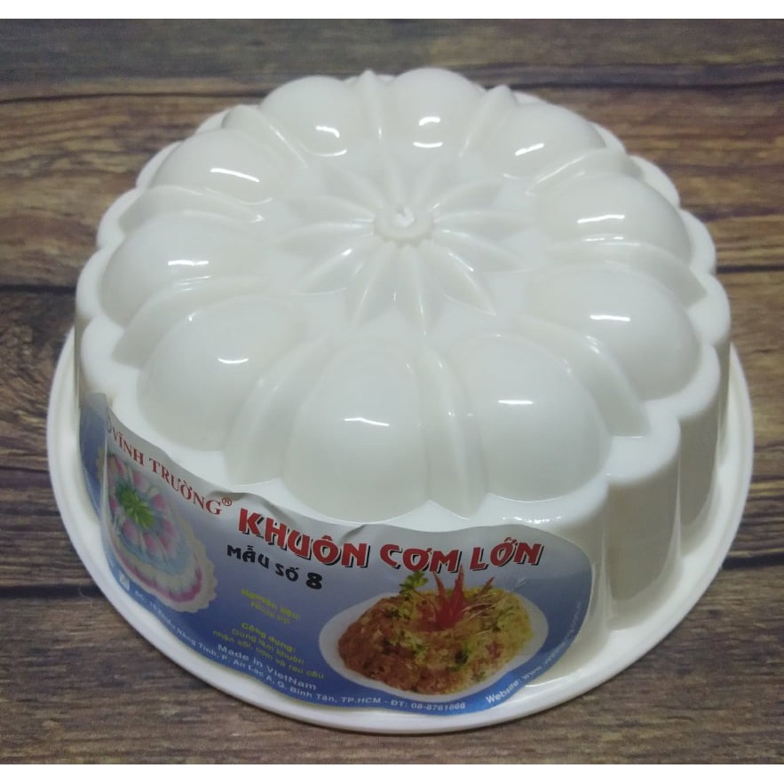 KHUÔN NHẬN CƠM/ XÔI/ ĐỔ RAU CÂU HÌNH HOA 18 CM - MẪU SỐ 08